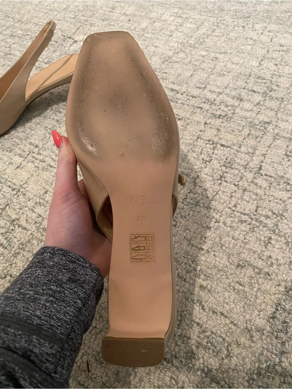 J.Crew Women's Slingback Square-Toe Pumps in Nude